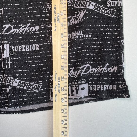 VINTAGE Harley Davidson 2000s Button Shirt Mens M | Black AOP Short Sleeve - Picture 5 of 6